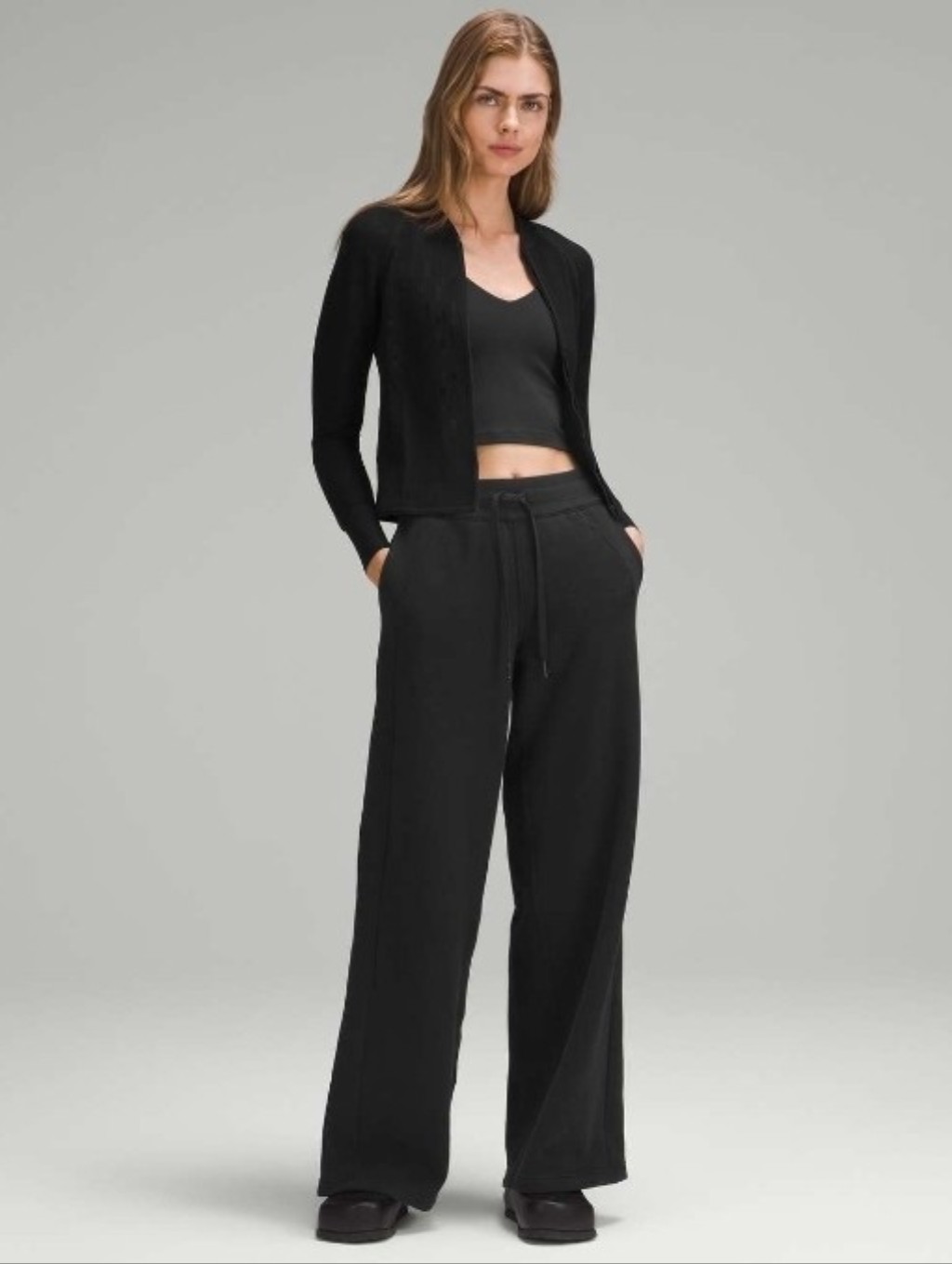 Lululemon Scuba Mid-Rise Wide-Leg Pant *Full Length Black Size 8